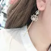 Hoop Lotus Tassel Earrings with Packaging Box Fashion Long Earring Natural Flower Shape Girls Ornaments Christmas Gifts