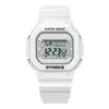 Relógios de pulso Panars Relógio Digital Branco para Homens Mulheres Esportes Unisex 30m Resistente à Água Relógio Back Light PU Strap Eletrônico Watch275c