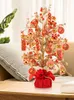 Dekorativa blommor kransar år hushåll bonsai ornament bröllop dekoration vardagsrum vårfestival arrangemang förmögenhet träd hänge