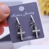 Dangle & Chandelier Luxury Drop Earrings For Women Cubic Zirconia Mosaic Cross Pendant Hoop Fashion JewelryDangle ChandelierDangle