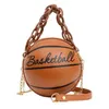 Cross Body Evening Bags Evening Bags Creative Women Shoulder Bag Pu Leather Chain Basketball Letter Print tonåringar Handväska Fashion Crossbody Bagsevening