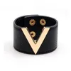 Bracciale in pelle crack per donna Femme All-Match V Word Wide Punk Style Soft Jewellery Cool GC1071