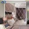 Autocollants muraux miroir 3D en forme de diamant, miroirs muraux décoratifs, autocollants muraux de fond de télévision, décoration de la maison, DIY bricolage, 220510