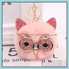 Porte-clés Bijoux Mignon Animal Pompon Belle Jolie Hibou Porte-clés Est Wonderfly Fluffy Fantastique Doux Et Fuzzy Pendentif Keyfo Dhhzj