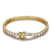 Link Chain Gold Plated Hip Hop Diamond CZ Tennis Bracelets Cubic Zirconia Women BraceletsLink Lars22
