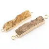 Pendant Necklaces Natural Stone Connector Rectangular Strip Shape Crystal Cluster Two Holes Charm For Jewelry Making Bracelet Necklace Acces