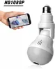 2MP 360 WiFi Panorama IP Lamp Caméra 360 Vision nocturne Deux voies Audio Home Sécurité Vidéo Surveillance Fisheye Ampoule WiFi Caméras