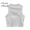 Bradely Michelle Girls Summer Aankomst Korte Casual Half High Collar Solid Color Gebreide Vintage Panty Tanks 220318