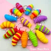 Party Favor Fidget Slug Articulated Toy Realistic Slug Insects Toy Kit Fun Crawling Sensory KeyChain Set Release Stress B0901