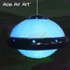 1.5m/2m/2.5m W Hanging Inflatable White UFO Model with Colorful Led Light Oxford Spaceship Natural Things for Event/Promotion/Activities Decoration Made by Ace Air Art