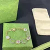 Pulsera de diamantes de la vendimia Joyas de diseñador para mujeres Joyas para hombres Pulseras de cadena de oro Moda Letra G Brazalete Joyas de lujo 3 colores