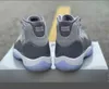 Zapatos 11 baloncesto masculino gris fresco fibra de carbono real 11s Media blanca-refrigeradora Sports Sports Airs Trainers CT8012-005