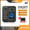 Оригинал Uniwa v909t 4G Flip Phone FM Radio Большой клавиша Clamshell Мобильный телефон разблокирован с двумя мобильными телефонами для стариков для стариков для стариков