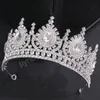 Green Red Ab Rhinestone Crystal Big Crown Wedding Tiara For Women Wedding Hair Jewelry Accessory