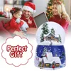 Objets décoratifs figurines Christmas House House Dreamy Crystal Ball Rotating Music Boîte avec Ornement de bureau Light Colorful Gift For Bir