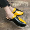Baotou Half Slipper Männer Schuhe PU Leder Casual Fashion Round Head Trend Farbe passende Schnalle-Dekoration Einfacher und komfortable atmungsaktive Nicht-Schlupf-HM379