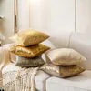 Taie d'oreiller série Starlight bronzant léger-luxe court en peluche taie d'oreiller impression dorée canapé coussin pour oreillers carrés oreiller