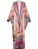 Etniska kläder Elegant Kuwait Twill Silk överdimensionerad Bohemian Loose Women's Kimonos African Lady's Muslim Kaftan Duster Coatethnic