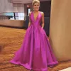 Бисероплетенные атласные длинные вечерние платья с карманами Формальные вечерние платья Элегантное платье без спинки. Avodjurk Blush Pink Royal Blue Purple