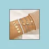 Bracelet Bracelets Bijoux 8 Styles Ensemble De Bracelets En Couches Bracelet De Perles Réglable Charme Pendentif Stack Wrap Pour Femmes Fille Drop Delivery 20