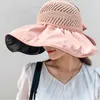 Sombreros de ala ancha de verano para mujer, sombrero de cubo con protección UV, gran playa, sol, tapas vacías, lazos, señoras, niñas, Panamá, CapsWideWide