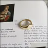 Bandringar smycken 100% solid 925 sterling sier justerbar ring för män kvinnor koreansk enkel guld pläterad slät finger ymr848 droppleverans 2