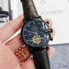 Automatische hundert mechanische Uhr 6-Pin-Uhr Casual Fashion Herren Lederuhr