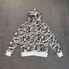 Men's casual camouflage Paneled hoodies sweatshirt bathing ape cardigan Hip Hop Letters Long Sleeve Shark Print women men Couples Hooded 23DQVSI