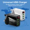 Chargeur rapide à affichage LED 3A, pour iPhone 13 12 Xiaomi Samsung iPad Etc., prise EU US UK, chargeur rapide, adaptateur mural à 3 Ports