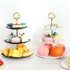 Autres fournitures de fête festive Plateau à 3 niveaux Holiday Fruit Dessert Candy Cake Stand Auto-affichage Accueil Table Décoration Plaques en plastiqueAutre