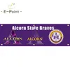 130GSM 150D Malzeme NCAA Alcorn State Braves Bayrağı Çift Taraflı Baskı 1.5*5ft (45cm*150cm) Çözgü Örme Banner Dekorasyon Uçan Ev Bahçe Flagg