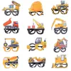 Car Theme Party Supplies Truck Crane Bus Excavator Birthday Funny Eyewear Costume Photo Props