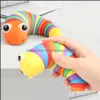 Favor de fiesta Suministros para eventos Festivo Hogar Jardín Novedad Babosas Caracoles con punta de dedo Plástico Arco iris Insecto Juguetes Descompresión Ventilación Educat para niños