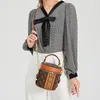 Original 2022 Stylish round Bucket Bag Womens Bag Portable Retro Crossbody Cylinder Bag Small Hand Cosmetic