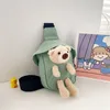 Mochilas do Mensageiro Infantil Backpacks Bear Coreano Versão Boys and Girls Mini Canvas Bag Tide