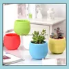 Fioriere Vasi Forniture da giardino Patio Prato Casa 7X7Cm Mini vaso da fiori rotondo in plastica per piante succulente Dhe3G