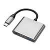 HUB 3 en 1 Type C vers HDTV en aluminium, adaptateur de charge USB 3.0 USB-C 3.1, câble Hub pour Mac Air Pro Huawei Mate10 Samsung S8 Plus