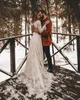 Bohemian beach Lace Wedding Dresses Long Sleeve western country cowgirl Bridal Gowns V-Neck Fashion Vestido De Noivas