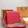 Sagni da donna Designer borse di alta qualità borsette di lusso pura a lettere in pelle di lussuoso Lettera di portafogli a fiore con portata della borsa