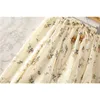 Surmiitro długa Maxi elegancka spódnica wiosna letnie koreańskie białe czarny kwiatowy nadruk wysokiej talii Słońce spódnica Kobieta 220611