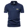 Polo de couleur pure Men Arrié d'été Casual Short Shirt Golf Vêtements Work Wear Clothing Tops 220615