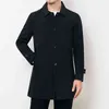 Männer Windjacke 2021 Frühling Herbst Mode Männer Casual Business Revers Windjacke Männer Einfarbig Lange Jacke männer Dünne Jacke L220725