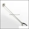 Spoons Flatware Kitchen Dining Bar Home Garden Stainless Steel Western Tableware Long Spoon Cocktail Drink Mixer Dhakk