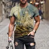 Мужчины женские унисекс милый забавный 3D Painting Print Tshirts Summer Round Neck с коротким рукавом мужчина негабаритная футболка Top 6xl 220607