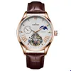 2022 Titta på Ruimas Mechanical Tourbillon Luxury Fashion Brand Läder Män Klockor Mens Automatic Watch Relogio Masculino Gift A1