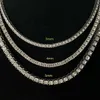 CZ Diamond Tennis Necklace Gold Plated 3mm 4mm Wide Crystal Diamond Armband Foot Chain Halsband M￤n kvinnor unisex is ut kedjor