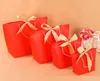 5色の紙のギフトバッグブティック服包装の誕生日プレゼントのための買い物袋ハンドルと包まれたハンドルSN6477