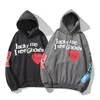 Sweats à capuche pour hommes Sweatshirts unisexe gris foncé sweat à capuche Graffiti lettre Lucky Me i See imprimer fantômes tendance Hip Hop pull haut pour m