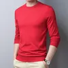 Men's Sweaters Ultra Thin Men's Wool Sweater Spring And Autumn Round Neck Close Fitting Comfortable Mulberry Silk Fabric T-Shirt TopMen'