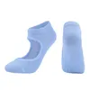 Sports Socks Ladies Anti-Slip Blue Breathable Anti-Sweat Show Instep Gym Yoga Ballet Dance Solid Color High Quality SocksSports
